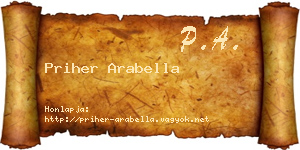 Priher Arabella névjegykártya